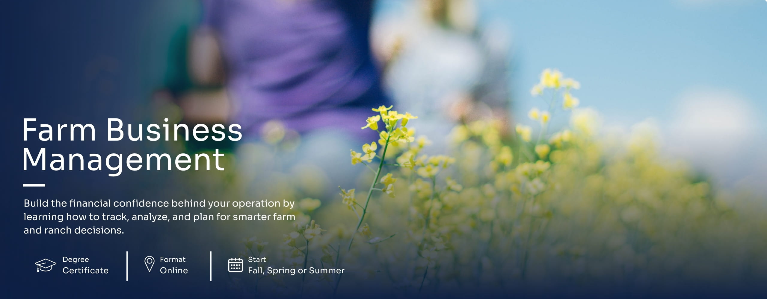 Farm Business Management Hero Graphic. 