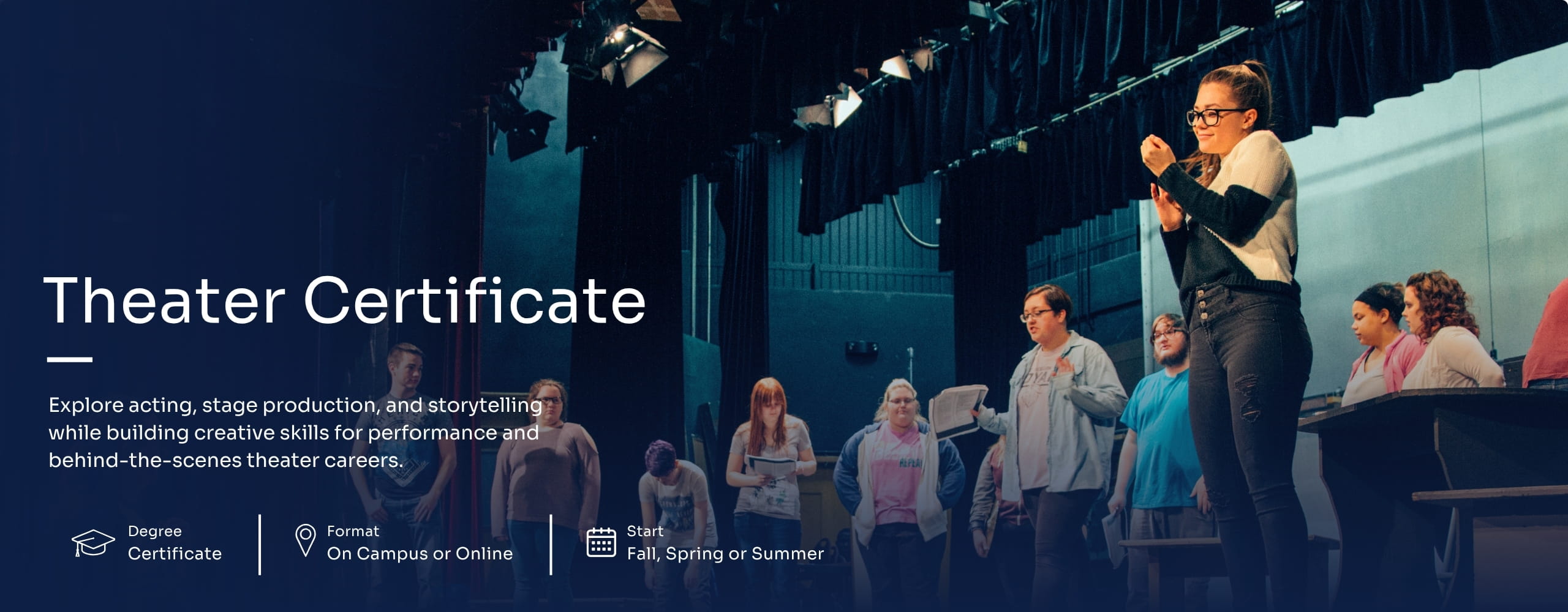 Students acting on stage. 