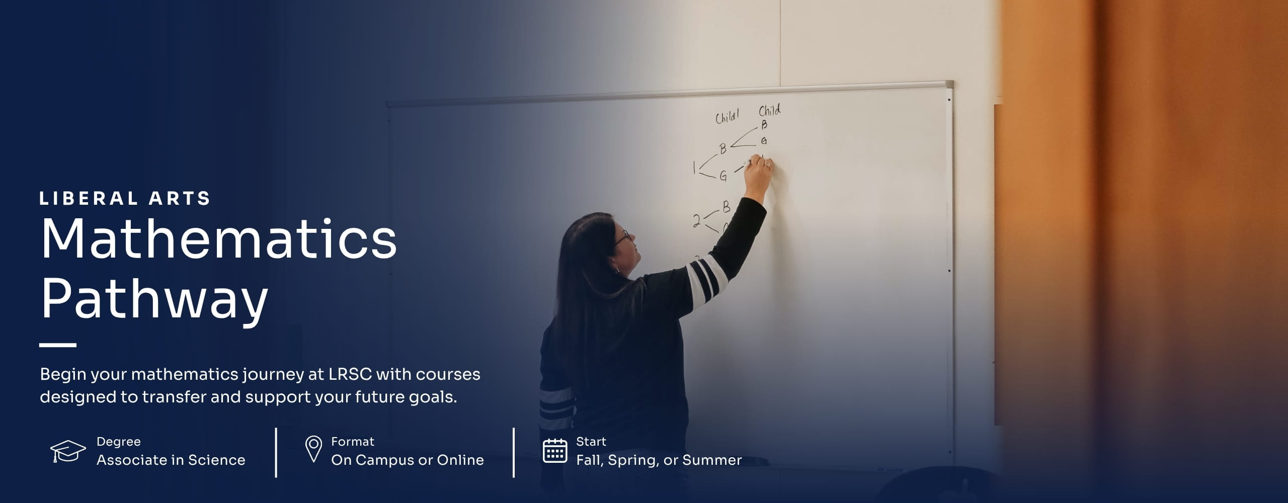 Picture of a math instructor teaching.
