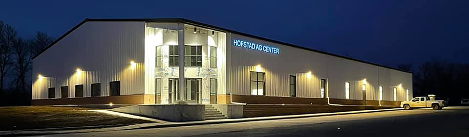 Hofstad Ag Center at night