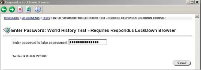 Enter Password for Respondus LDB