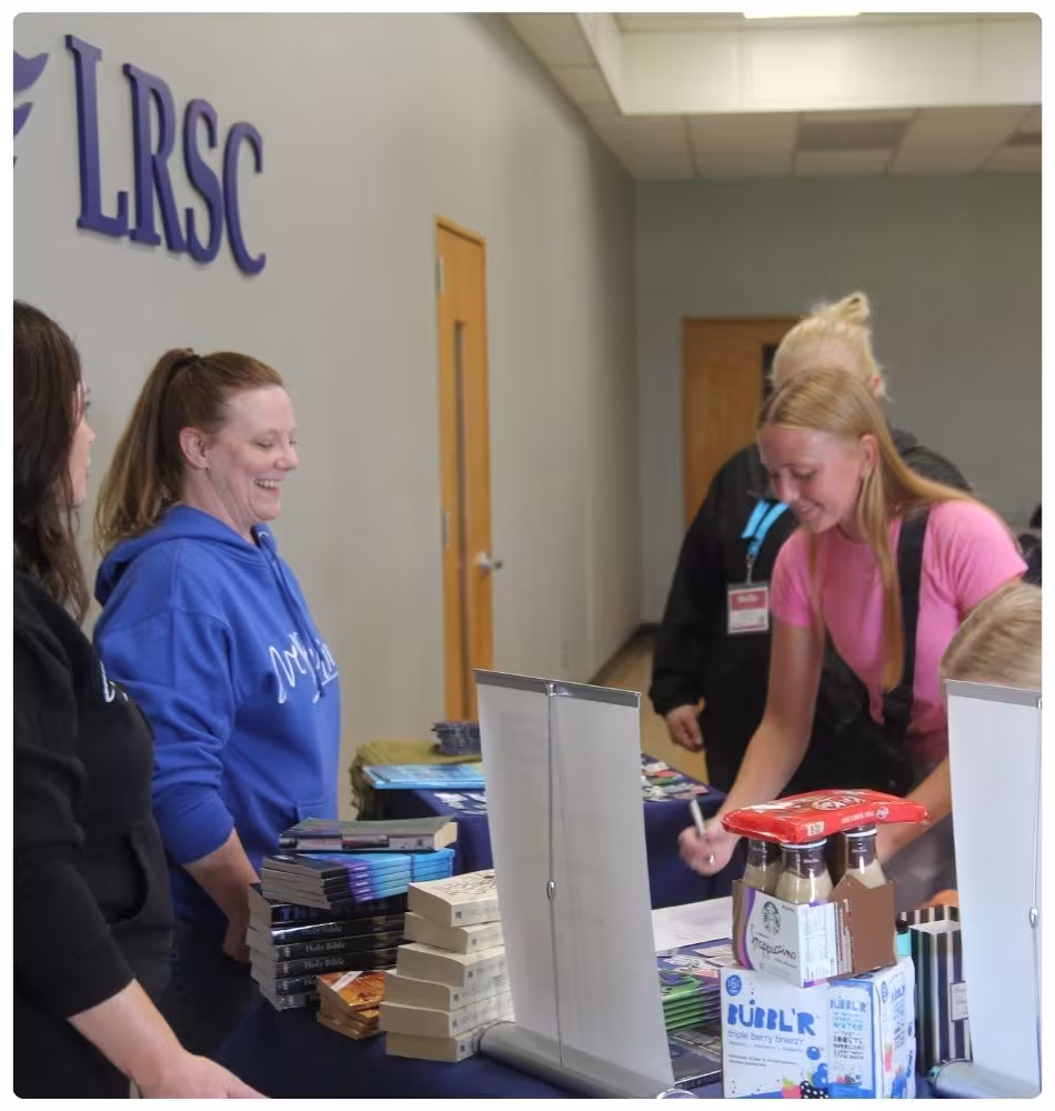 Lake Region State College students exploring clubs at a recent club and job fair.