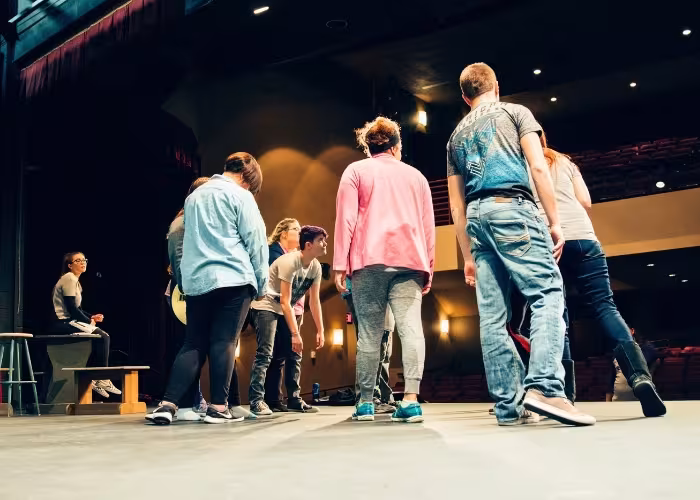 Students on stage.
