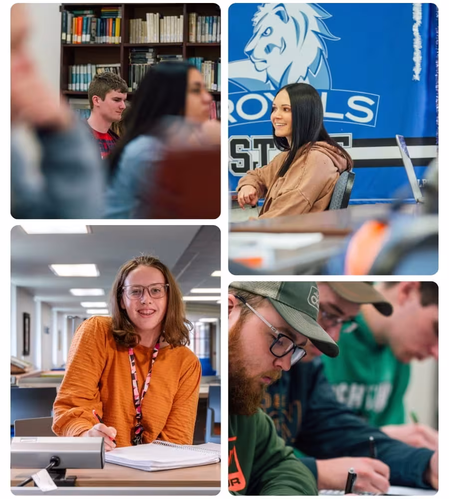 Students engaged in classroom and campus activities.