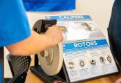 Photo of student hand pointing to test rotor